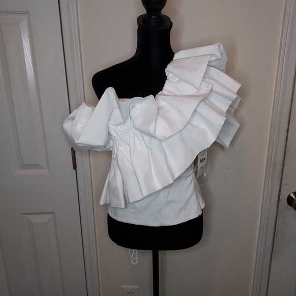 ZARA poplin top with ruffles - Picture 8 of 11